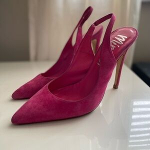 Hot Pink Suede Mimosa Slingback's